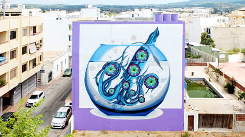 Control | Street Murals by Federico “Iena Cruz” Massa | The Purple Hotel by Ibiza Feeling in Sant Antoni de Portmany. Item made of synthetic