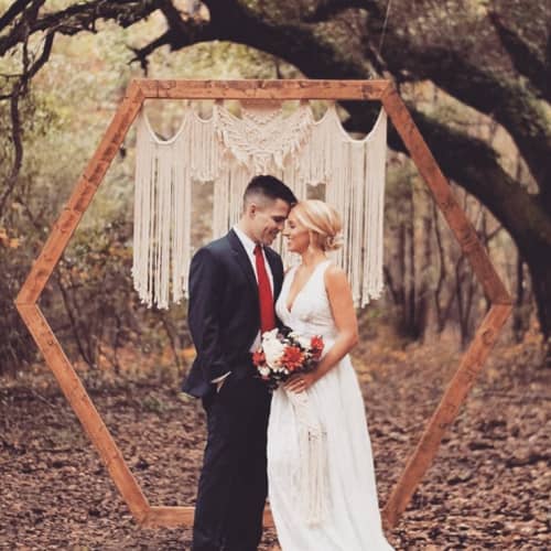 Macrame Wedding Arch and Bouquet Wrap | Macrame Wall Hanging in Wall Hangings by Rosie the Wanderer. Item composed of fabric & fiber