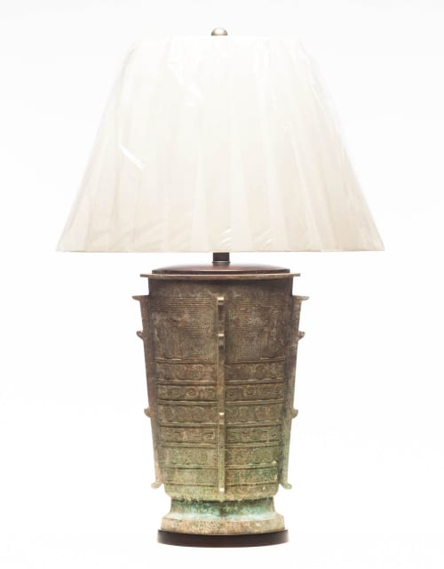 Eclipse Verdigris Bronze Table Lamp | Lamps by Lawrence & Scott. Item composed of bronze