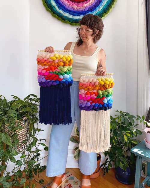 Rainbow Weaving | Macrame Wall Hanging in Wall Hangings by Nova Mercury Design. Item composed of fabric
