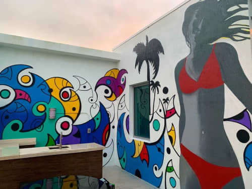 Penthouse Terrace Mural | Murals by RIGO LEON HERRERA | Miami River in Miami. Item made of synthetic