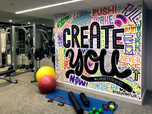 StoneHengeNYC Gym Mural | Murals by Jason Naylor | Stonehenge NYC in New York. Item made of synthetic