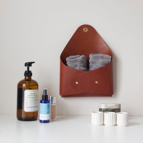 Posta | Storage Basket in Storage by Uniqka. Item made of leather