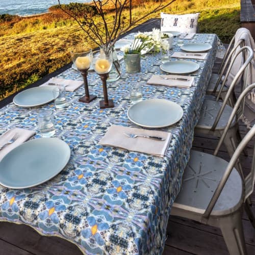Neptune Textile Design | Tablecloth in Linens & Bedding by Philomela Textiles & Wallpaper. Item made of fabric