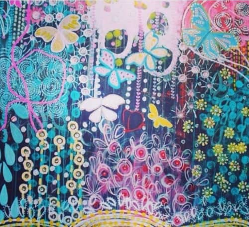 “Butterfly Waltz” Painting | Oil And Acrylic Painting in Paintings by Rhonda Davies Art. Item made of synthetic