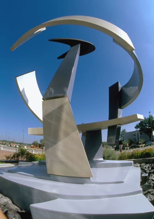 Earth Station, 2001 | Public Sculptures by David Griggs | The Cable Center in Denver. Item made of metal