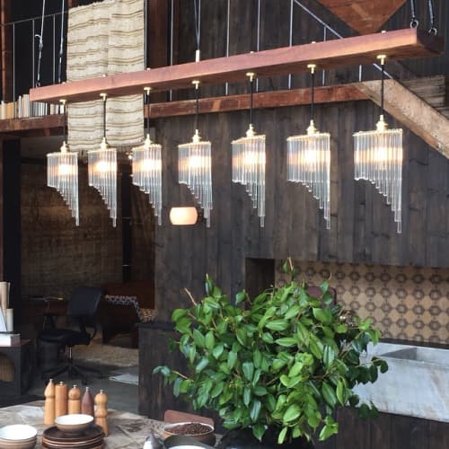 Folded Parabola Chandelier | Chandeliers by Neptune Glassworks | Los Angeles in Los Angeles. Item made of glass