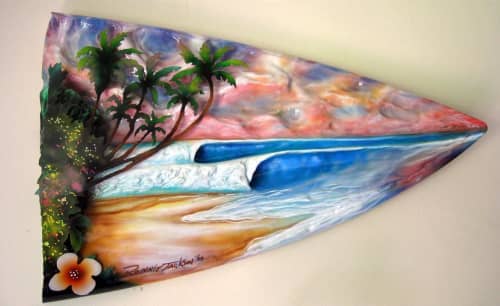 Recycled Surfboard Art | Sculptures by Carvinart | Salt Creek Grille in Rumson. Item composed of wood