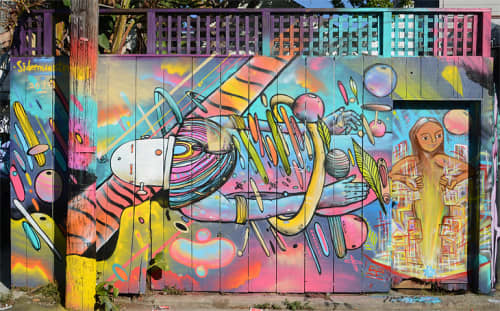 Space Traveler | Street Murals by Sidemuestro | 175 Cypress Street, Mission District in San Francisco