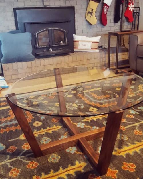 Walnut & Glass Coffee Table | Tables by Dust & Spark. Item composed of walnut and glass