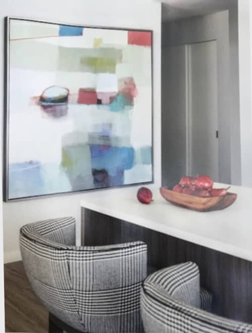 Upstream | Mixed Media by Sharon Paster. Item made of canvas with synthetic