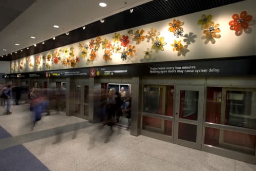 Flower Wall | Wall Treatments by Nancy Blum | Seattle-Tacoma International Airport in Seattle