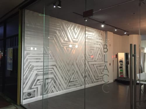 Linear Abstract Mural | Murals by Chris "DüWerks" Dudot | Blacc Boutique in Miami Lakes