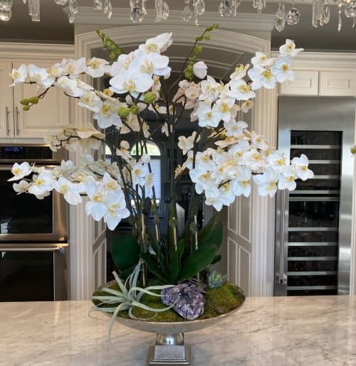 Silk Butterfly Orchid Flower Arrangement | Floral Arrangements by Fleurina Designs. Item composed of synthetic