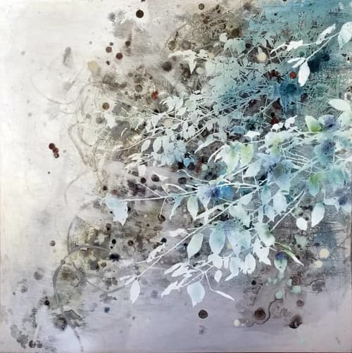 By The Falls | Oil And Acrylic Painting in Paintings by Cara Enteles Studio. Item made of synthetic