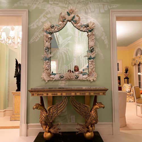 Seashell Mirror | Wall Sculpture in Wall Hangings by Christa Wilm. Item composed of glass