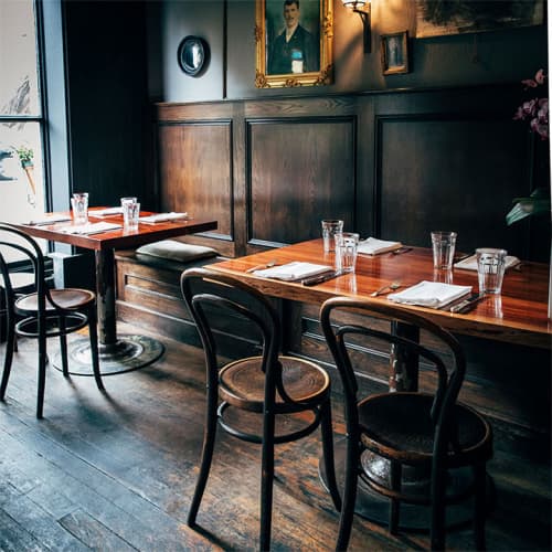 Red Eucalyptus Tables | Dining Table in Tables by Ghostown Woodworks by Rusty Dobbs | Bull Valley Roadhouse in Port Costa. Item composed of wood