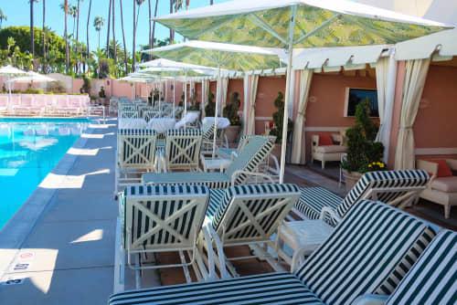 Custom Poo Umbrellas | Interior Design by Santa Barbara Designs | The Beverly Hills Hotel in Beverly Hills