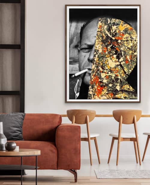 Jackson Pollock Portrait Painting | Mixed Media by Andrew Cotton Art 100% COTTON | MASS District in Fort Lauderdale. Item composed of paper