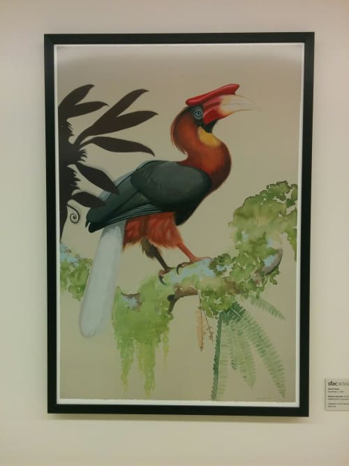 Rufous Hornbill | Paintings by David Tomb | Zuckerberg San Francisco General Hospital and Trauma Center in San Francisco
