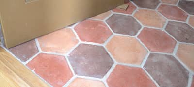 Arabesque Hexagon Tiles | Tiles by Avente Tile | The Royal in Washington. Item composed of cement