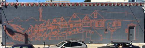 Twin Peaks and Sutro Tower | Street Murals by Amos Goldbaum | 256 Day Street , SF in San Francisco
