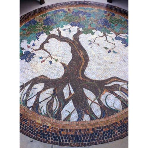 Tree of Life Mosaic Floor | Art & Wall Decor by Dyanne Williams Mosaics. Item made of glass