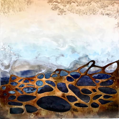 Rocky Terrain | Mixed Media by Laura Van Horne Art | Gray Sky Gallery in Seattle. Item made of steel