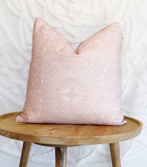 Blush Rust Tribal Cushion | Pillows by Tribe & Temple. Item made of fiber