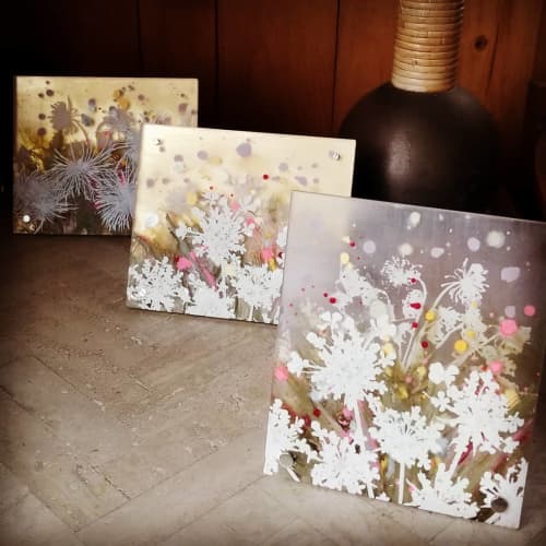 Small Floral Paintings | Oil And Acrylic Painting in Paintings by Cara Enteles Studio. Item made of synthetic