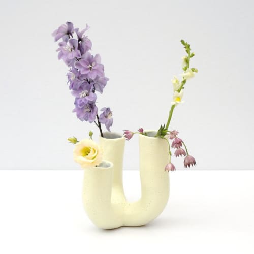 Yellow Tube Vase | Vases & Vessels by niho Ceramics. Item composed of ceramic