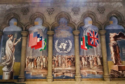 Founding of United Nations 1945 | Murals by John De Rosen | Grace Cathedral in San Francisco