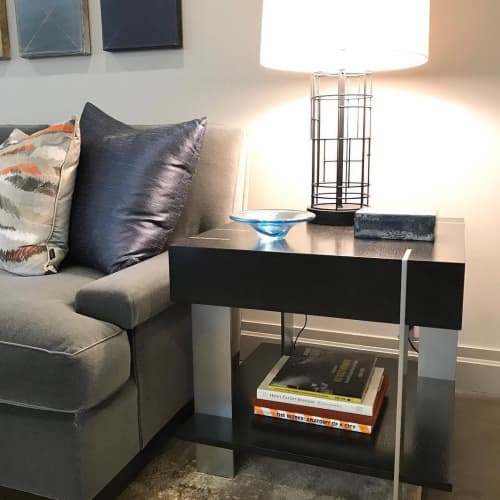 ET-23S End Tables | Tables by Antoine Proulx Furniture, LLC. Item made of oak wood with steel