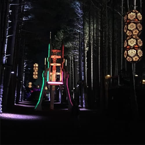Lanterns | Lighting Design by Curious Customs | Electric Forest in Rothbury. Item made of metal & glass
