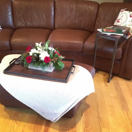 Walnut + blackened steel c table | Coffee Table in Tables by Dust & Spark. Item composed of walnut and steel