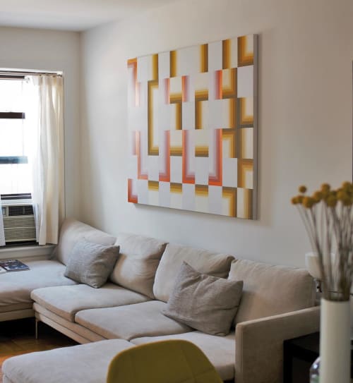 Metallic Maze | Oil And Acrylic Painting in Paintings by Edward Granger | Private Residence, West Village, New York, in New York. Item composed of canvas