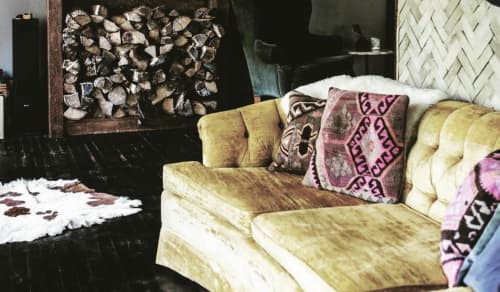 Kilim pillows | Pillows by Hannah Loumeau Leonard (Loom + Kiln) | Foxfire Mountain House in Mount Tremper
