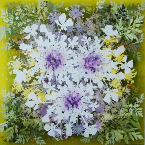 Ode to Queen Annes Lace | Oil And Acrylic Painting in Paintings by Cara Enteles Studio. Item made of synthetic