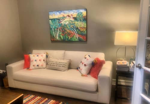 Sailboat Landscape Painting | Mixed Media by Elaine Lanoue. Item composed of synthetic