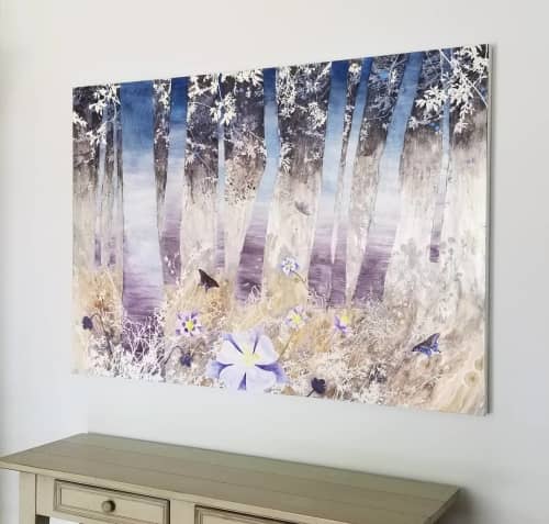 "The Quiet Forest 4" | Mixed Media by Cara Enteles Studio. Item made of synthetic
