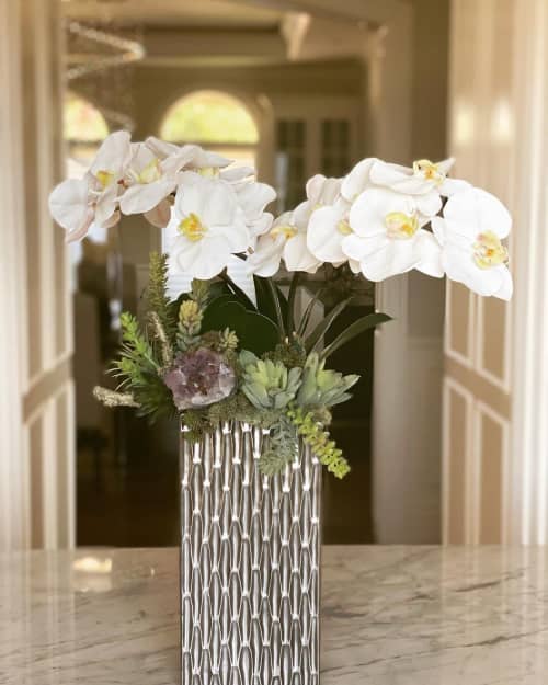Elegant Orchid Arrangement | Floral Arrangements by Fleurina Designs. Item composed of synthetic