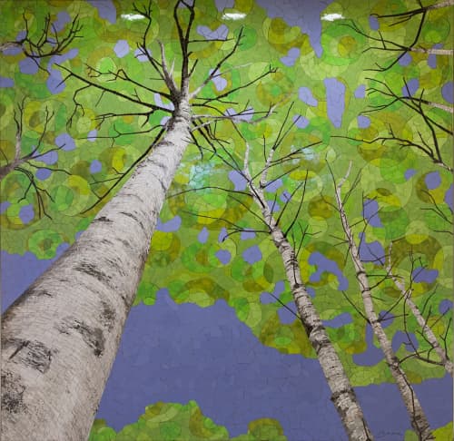 Birches in Springtime | Murals by Bebe Keith