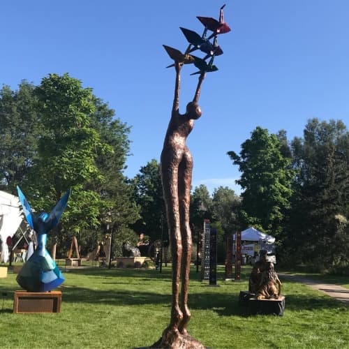 Peace | Public Sculptures by Lorri Acott | Benson Sculpture Garden in Loveland. Item made of metal