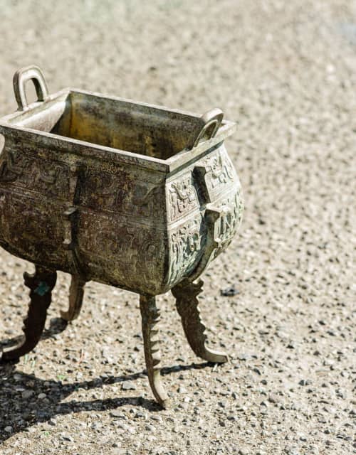 Massive Verdigris Bronze Incense Burner | Incense Holder in Decorative Objects by Lawrence & Scott. Item composed of bronze