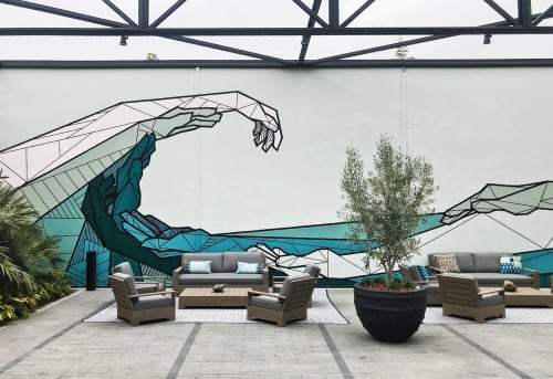 Flow | Murals by Allison Kunath | 555 aviation in El Segundo. Item composed of synthetic