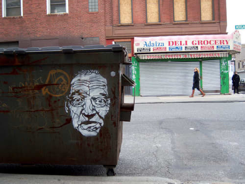 Homeless Stencils | Art & Wall Decor by C215 (Christian Guémy) | FDNY Engine 237 in Brooklyn