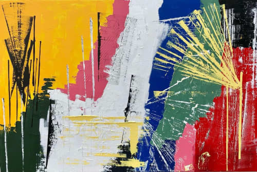 Sticks | Oil And Acrylic Painting in Paintings by Hugo Auler Jr. Art. Item composed of canvas & synthetic
