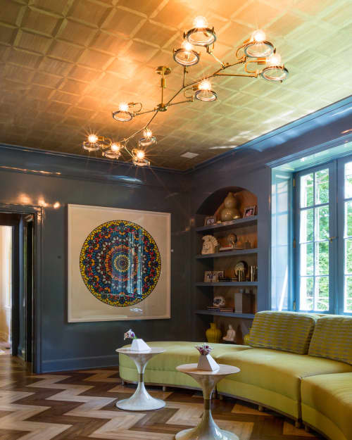 Lens Chandelier | Chandeliers by Neptune Glassworks. Item composed of brass and glass