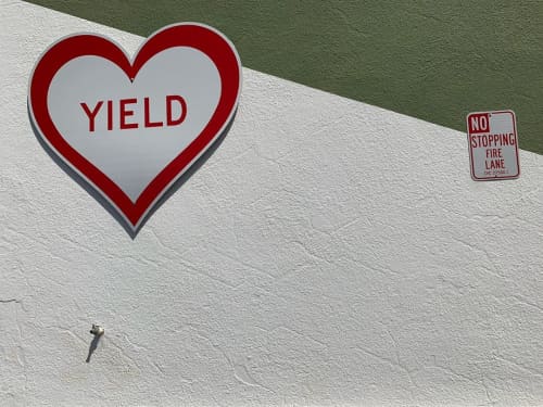 Yield | Signage by Scott Froschauer Art | Studio Channel Islands Art Studios in Camarillo. Item made of metal