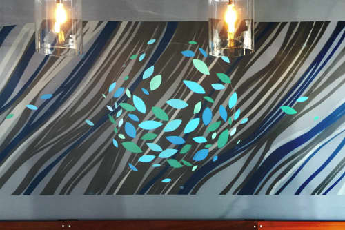 Waves Mural | Murals by VESL | Blue Line Pizza, Campbell in Campbell